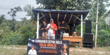 Sepak Bola Meriahkan Halalbihalal di Desa Cilograng