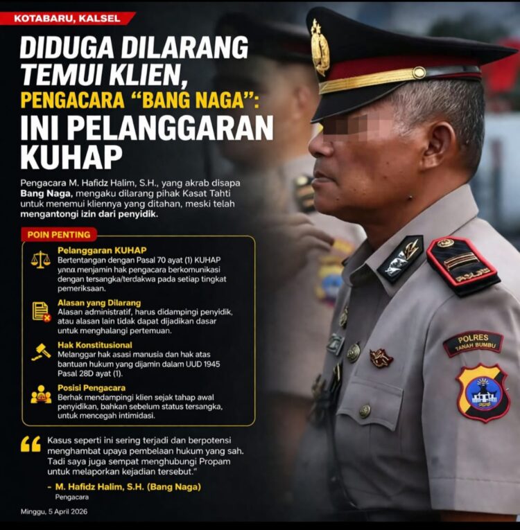 Diduga Dilarang Temuin Klien, Pengacara. ‘ Bang Naga,” : Ini Pelanggaran KUHAP