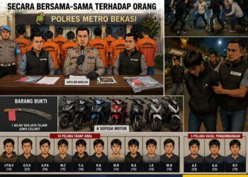 Tidak Ada Kata Toleransi, Polres Metro Bekasi Amankan 13 Pelaku kekerasan  terhadap orang.